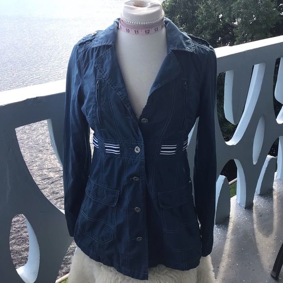 Free People 100% Cotton Utility Thigh Length Button Down Jacket Coat - Picture 4 of 16